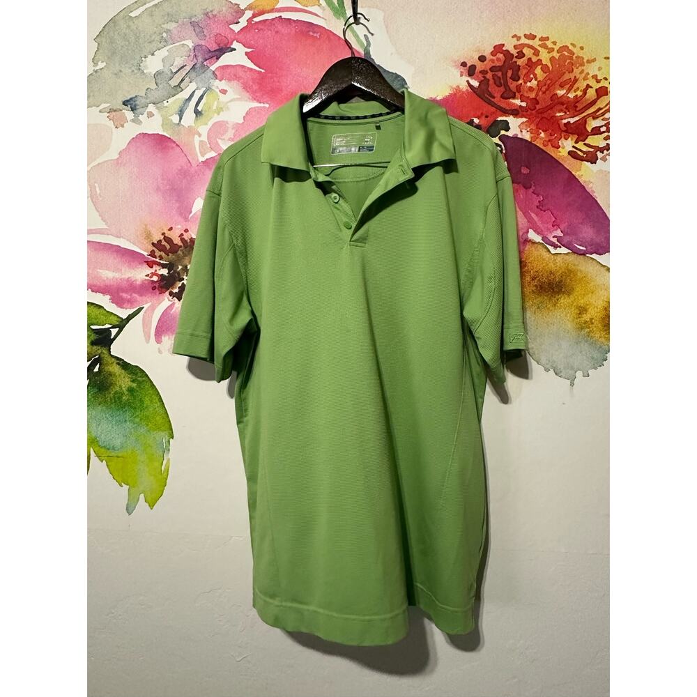 Mens Cutter And Buck Green Golf Polo Size XL Drytec Moisture Wicking